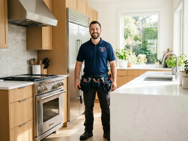 Appliance Repair Hero technician in a Aptos, CA kitchen after an appliance repair